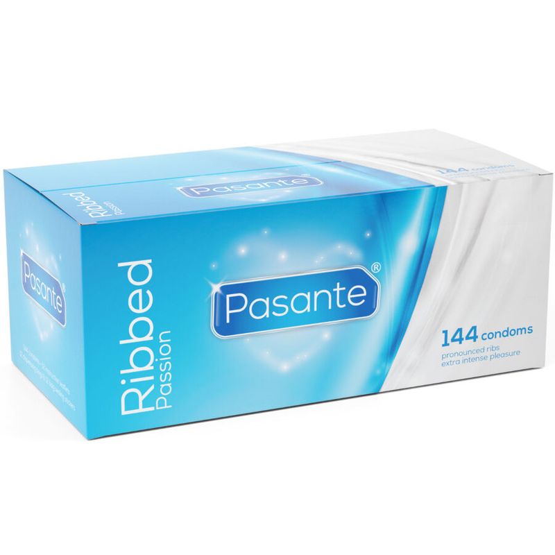 PASANTE - PRESERVATIVI RIBBED PASSION SCATOLA 144 UNITÀ PASANTE
