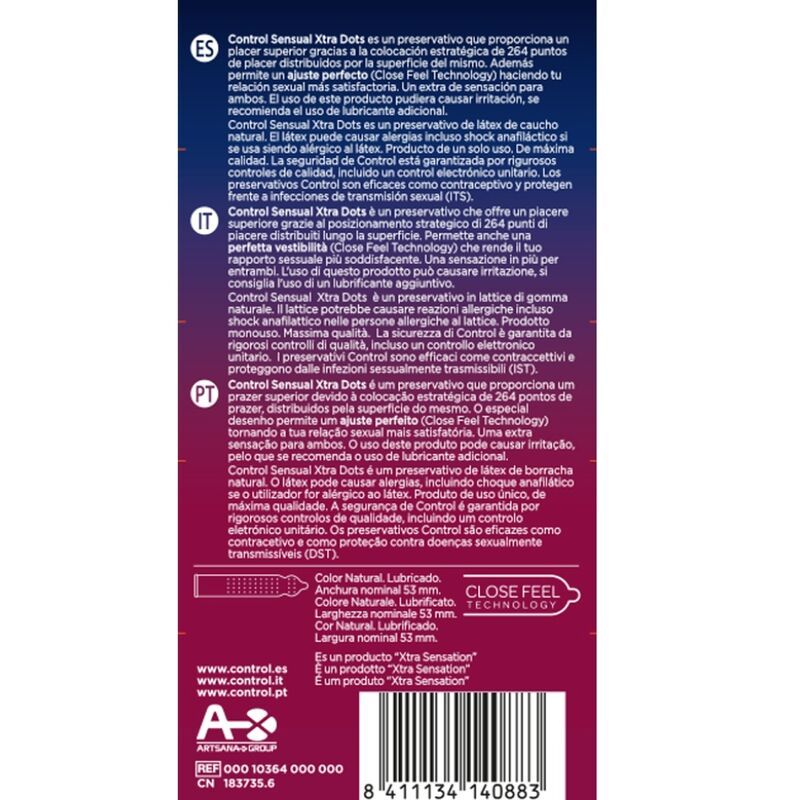 CONTROL - XTRA DOT 12 UDS CONTROL CONDOMS