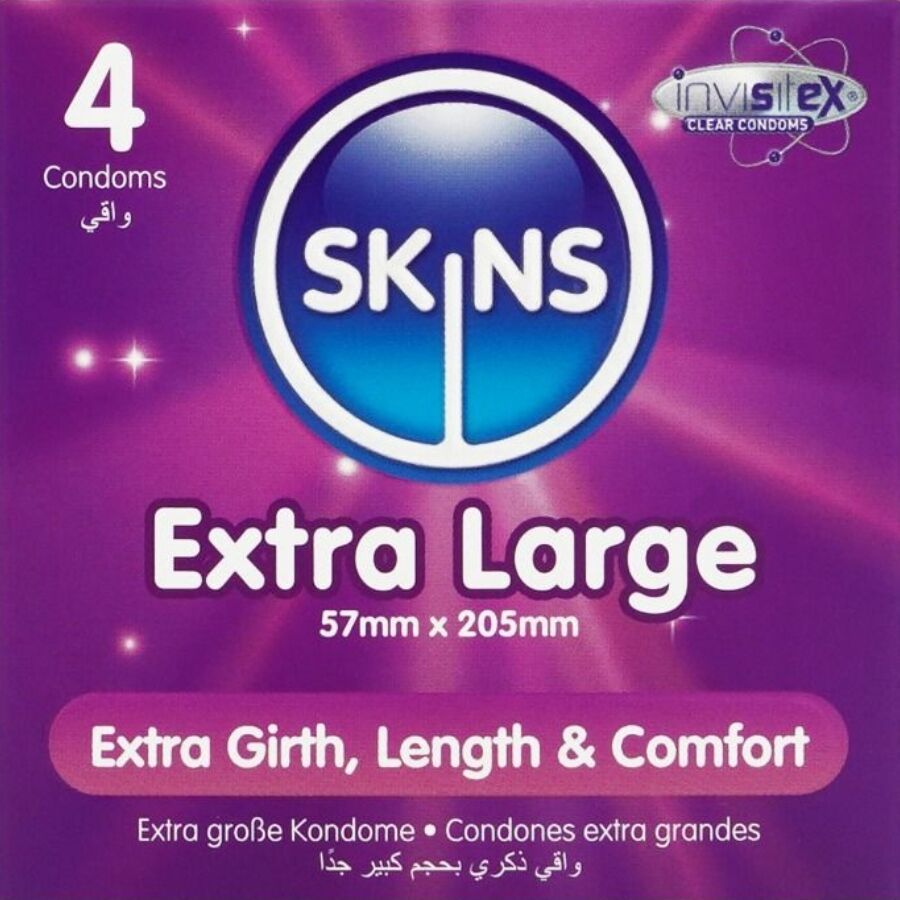 SKINS - PRESERVATIVI EXTRA LARGE PREMIUM CONFEZIONE DA 4 SKINS