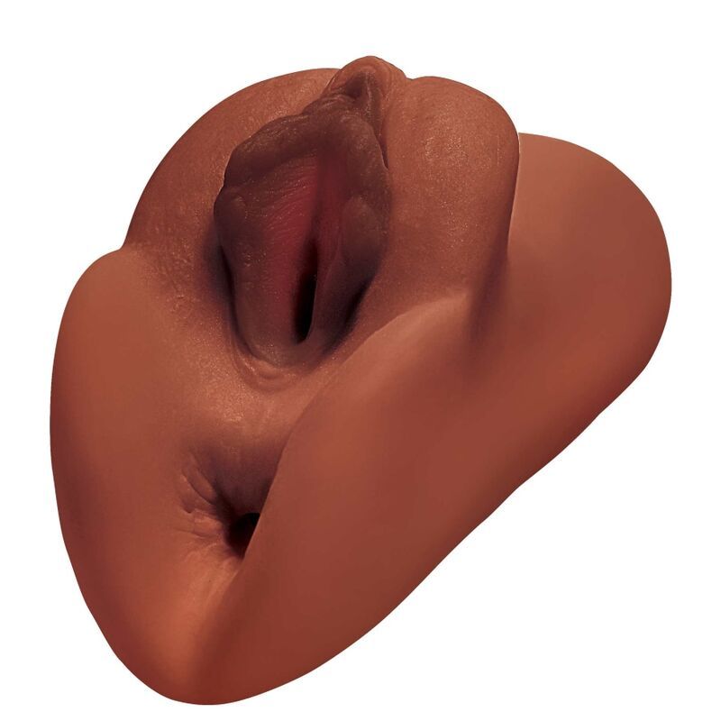 PDX PLUS - FIGA PERFETTA DOPPIO STROKER MASTURBATORE VAGINA E ANO MARRONE PDX PLUS+