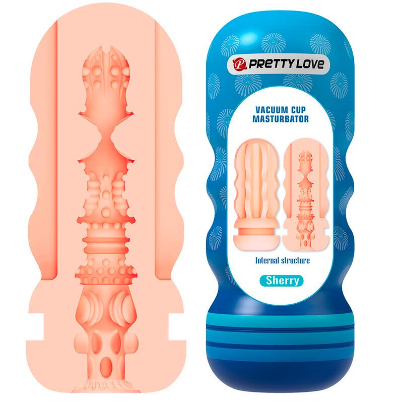PRETTY LOVE - MASTURBATORE VAGINALE SHERRY CON VENTOSA E TEXTURE INTERNE BODIES &amp; MASTURBATORS