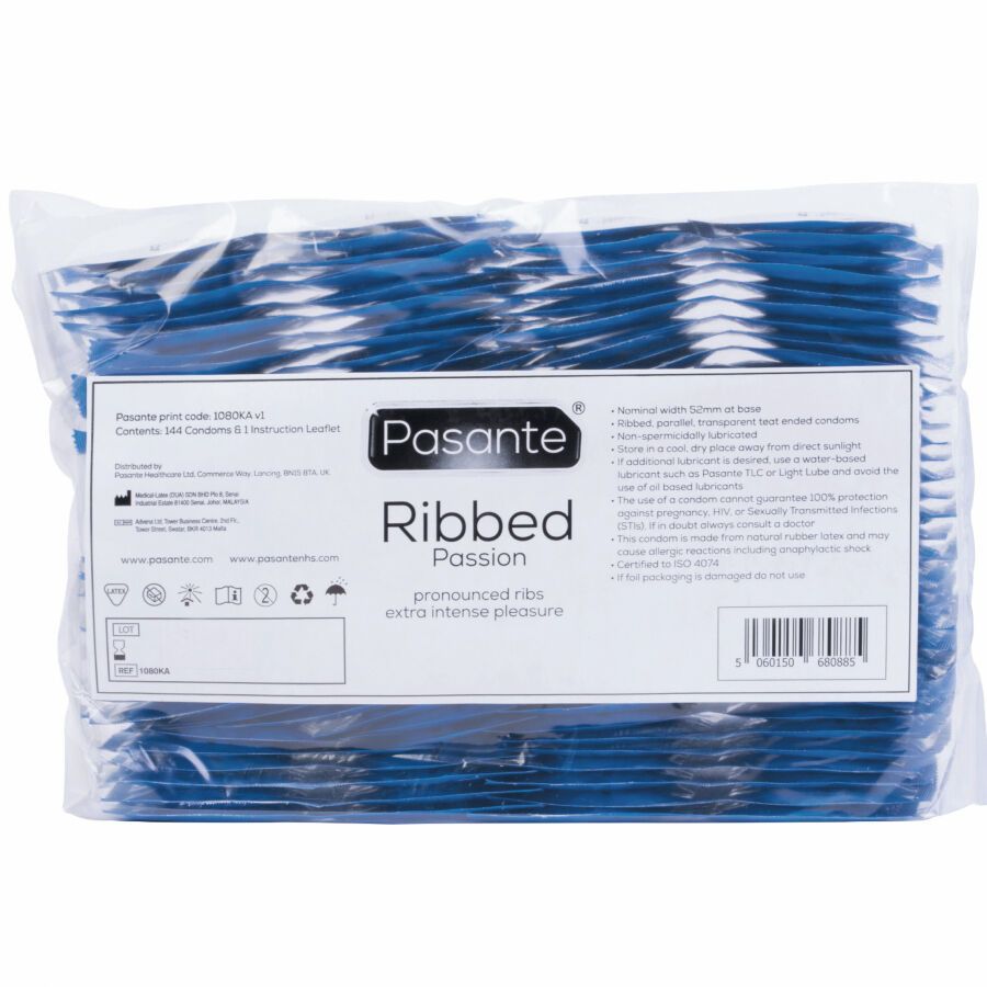 PASANTE - PRESERVATIVI RIBBED PASSION BUSTA 144 UNITÀ PASANTE