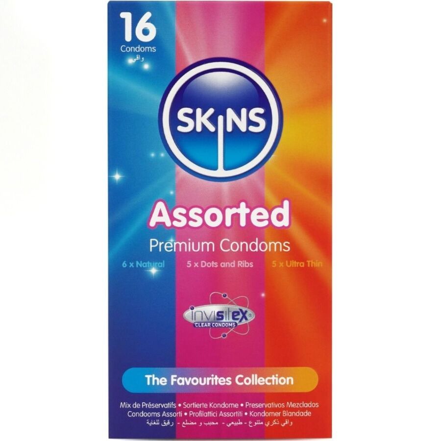 SKINS - CONFEZIONE ASSORTITA DI PREMIUM CONSERVANTI 16 PEZZI SKINS