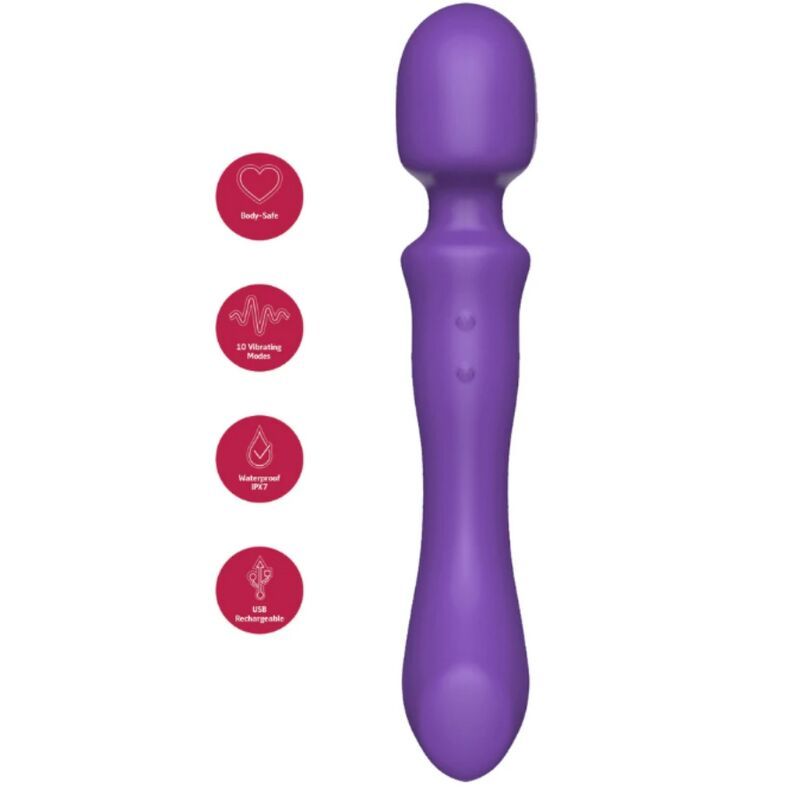 SHE.E.O - BACCHETTA MASSAGGIANTE VIBRANTE A DOPPIA ESTREMITÀ VIOLA She.E.O