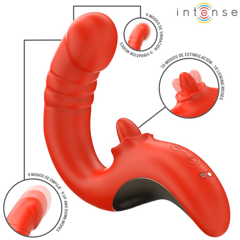 INTENSE - PAULINA VIBRATORE E STIMOLATORE A FORMA DI U ROSSO INTENSE HIGH TECH