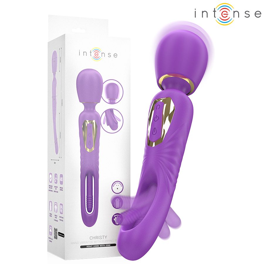 INTENSE - BACCHETTA VIBRANTE CHRISTY CON LINGUA MOBILE INTENSE HIGH TECH