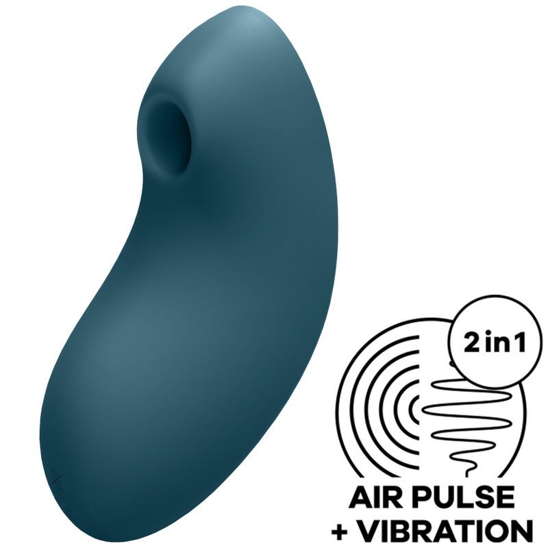 SATISFYER - STIMOLATORE E VIBRATORE A IMPULSI D'ARIA VULVA LOVER 2  BLU SATISFYER AIR PULSE