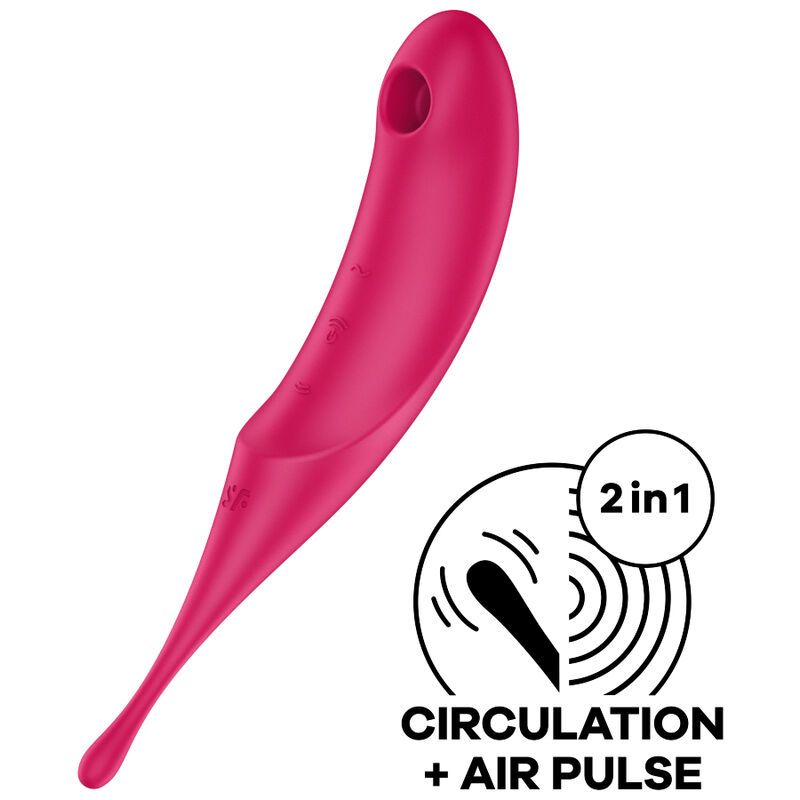 SATISFYER - STIMOLATORE E VIBRATORE TWIRLING PRO AIR PULSE ROSSO SATISFYER AIR PULSE