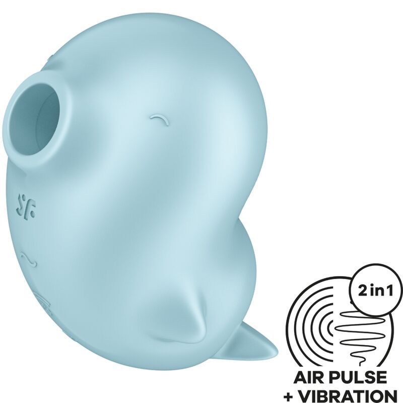 SATISFYER - SASSY SEAL STIMOLATORE E VIBRATORE BLU SATISFYER AIR PULSE