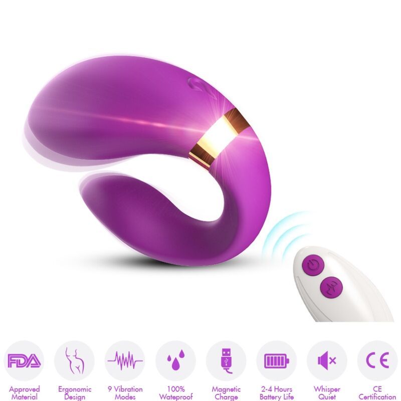 ARMONY - VIBRATORE A MEZZALUNA PER COPPIA TELECOMANDO VIOLA ARMONY FOR COUPLES