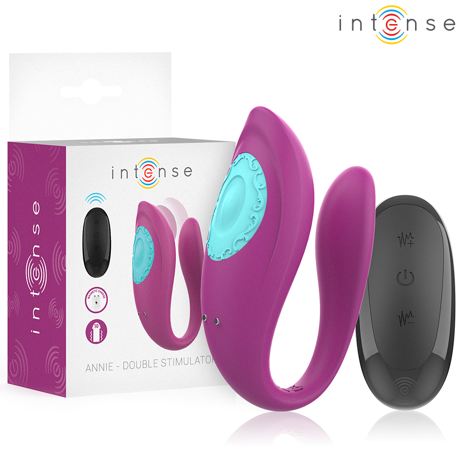INTENSE - ANNIE VIBRATORE E STIMOLATORE A FORMA DI U TELECOMANDO VIOLA INTENSE REMOTE CONTROL