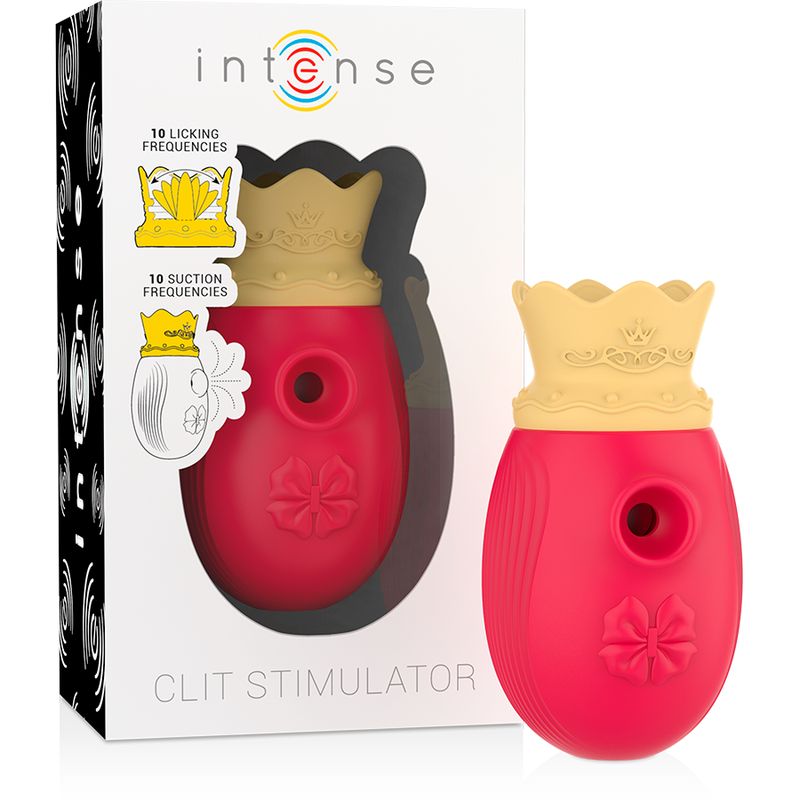 INTENSE - STIMOLATORE CLITORIDEO 10 MODALITÀ DI ASPIRAZIONE E LECCATURA - ROSSO INTENSE HIGH TECH