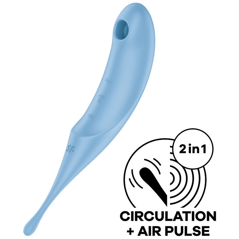 SATISFYER - STIMOLATORE E VIBRATORE TWIRLING PRO AIR PULSE BLU SATISFYER AIR PULSE