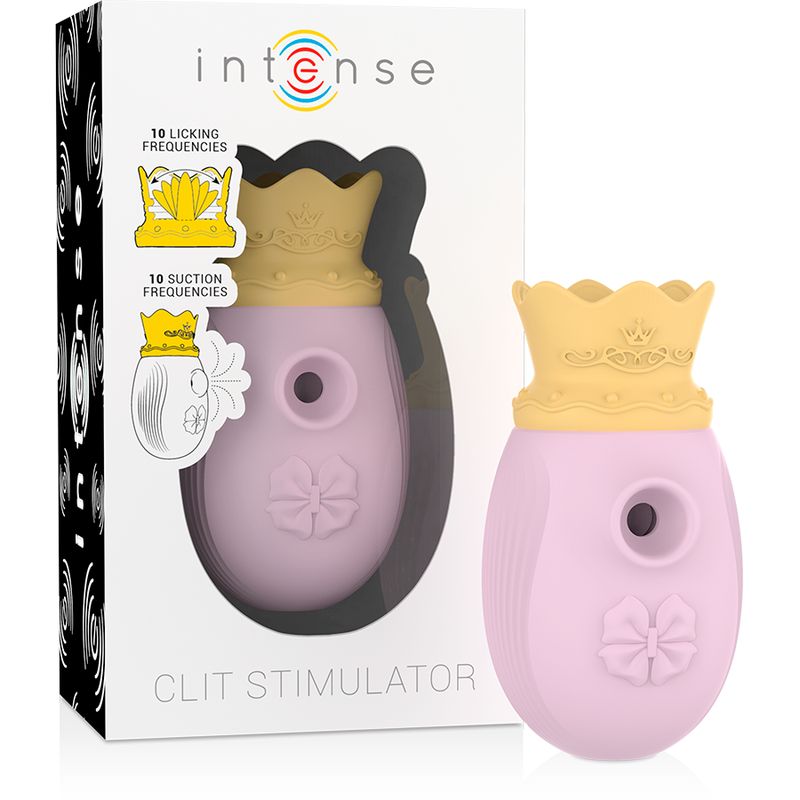 INTENSE - STIMOLATORE CLITORIDEO 10 MODALITÀ DI ASPIRAZIONE E LECCATURA - ROSA INTENSE HIGH TECH