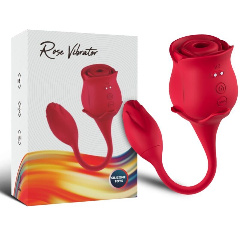 ARMONY - VIBRATORE E SUCCHIATORE CLITORIDE ROSA 10 MODALITÀ ROSSO ARMONY STIMULATORS