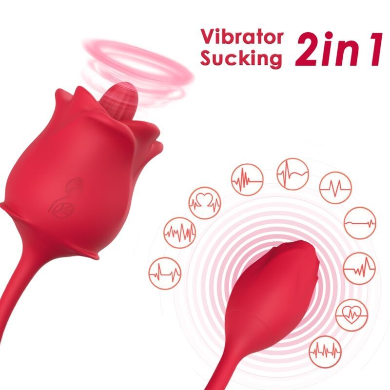 ARMONY - STIMOLATORE E VIBRATORE ROSA 2 IN 1 CON ASPIRAZIONE E CODA ROSSA 10 MODALITÀ ARMONY STIMULATORS