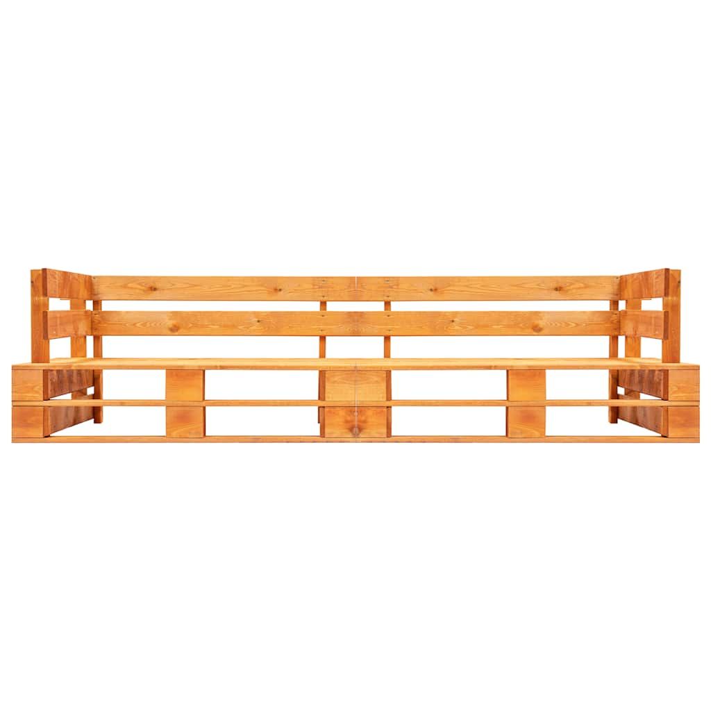 Divano da giardino a 2 Posti su Pallet in Legno Marrone ambra vidaXL