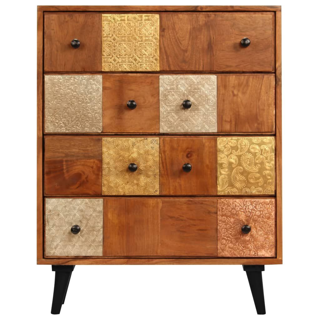 Cassettiera 60x30x75 cm in Legno Massello d'Acacia vidaXL