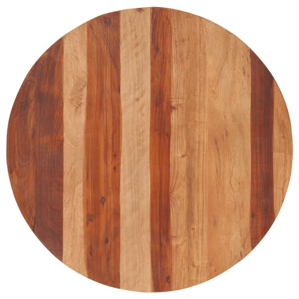 Piano Tavolo in Legno Massello di Acacia Rotondo 25-27 mm 80 cm vidaXL