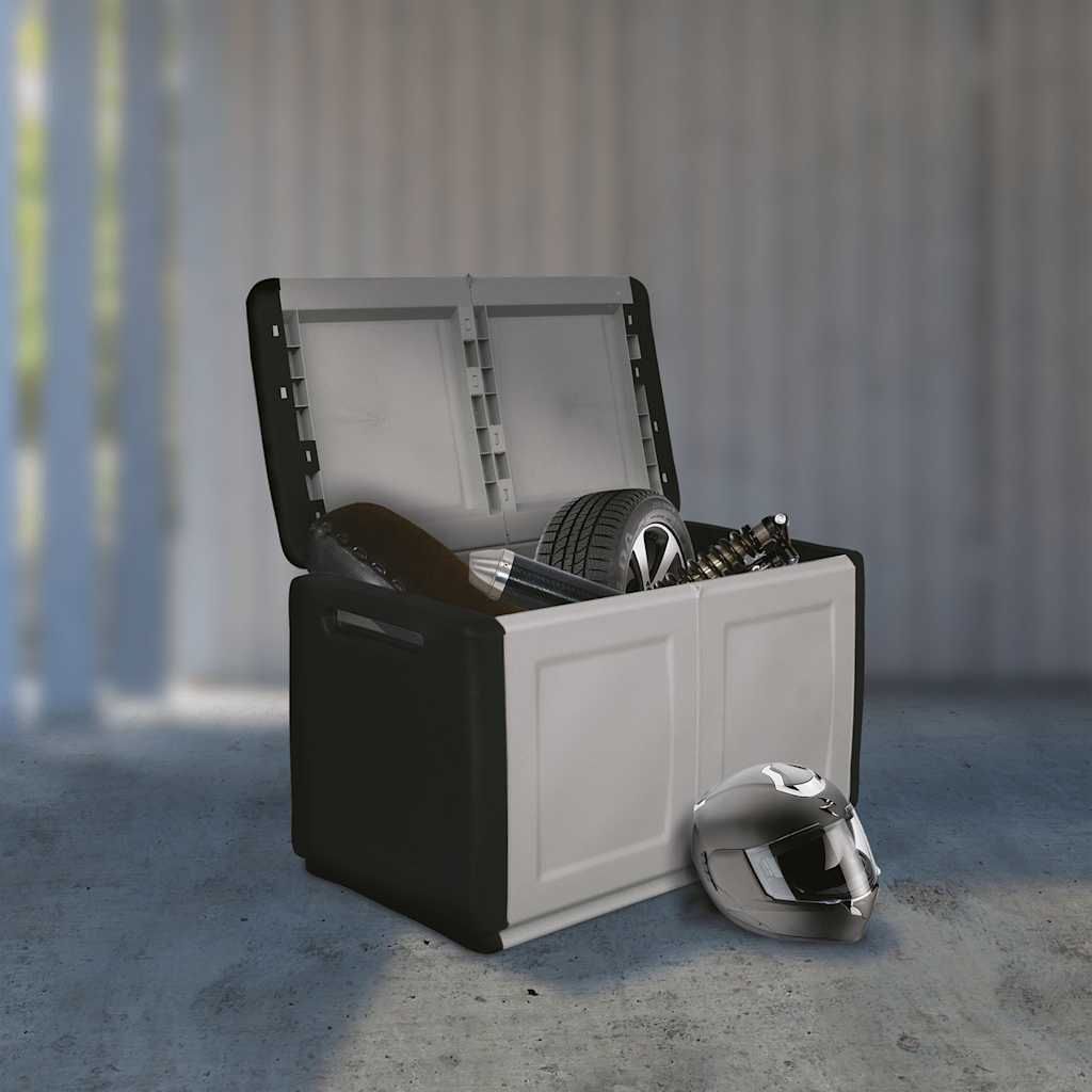 Contenitore da Giardino 96x53x57 230 L Grigio Scuro e Nero vidaXL