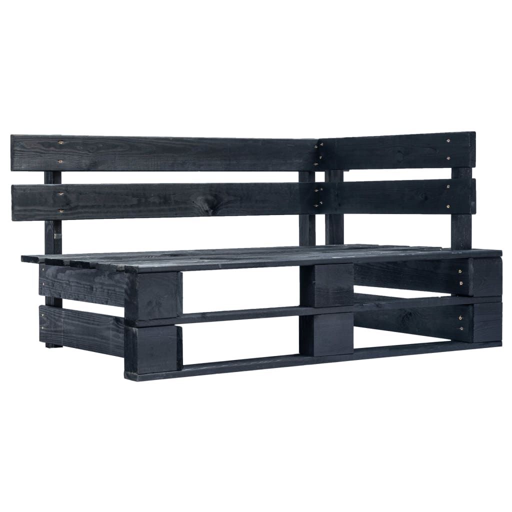 Set Divani in Pallet con Cuscini 4 pz in Pino Impregnato Nero vidaXL