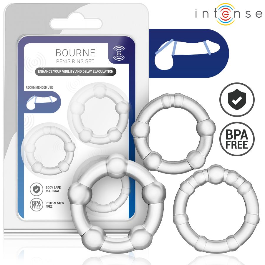 INTENSE - SET DI 3 ANELLI PER PENE BOURNE INTENSE FOR HIM