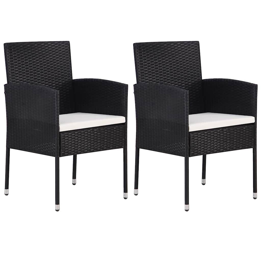 Set Mobili da Pranzo per Giardino 3 pz Nero vidaXL