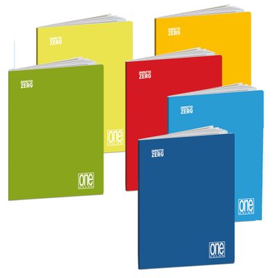 Maxiquaderno One Color Impatto Zero - A4+ - 1 rigo - forato - 80 fg - spiralato - Blasetti - conf. 6 pezzi + 6 scatoline foglietti BLASETTI