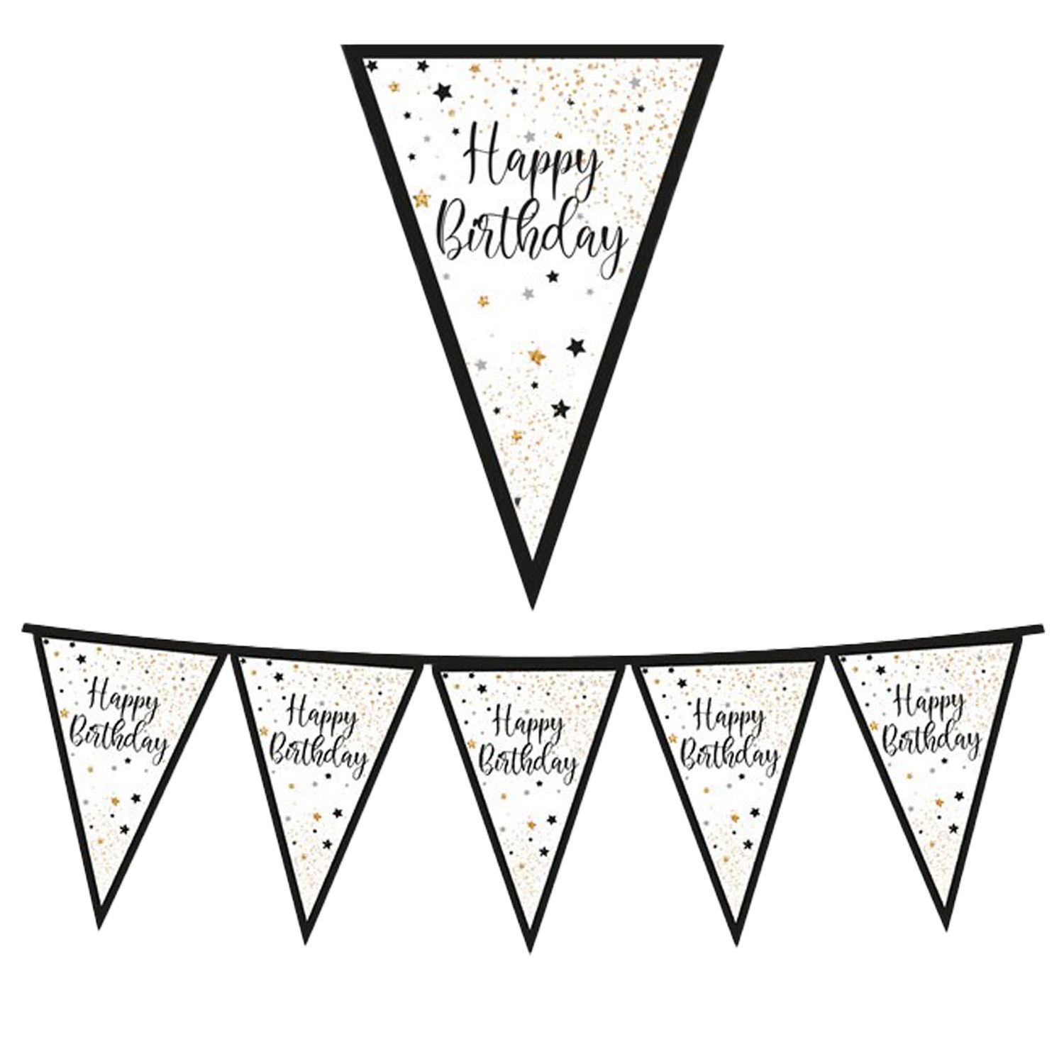 Festone bandiere Happy Birthday - 3 m - Big Party BIG PARTY
