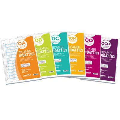 Ricambi didattici forati - A4 - rigo di 3a - 100 gr - Blasetti - conf. 40 pezzi BLASETTI