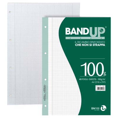 Ricambi BandUP forati rinforzati - A4 - 4mm c/margine - 100gr - BM - conf. 40 pezzi BM