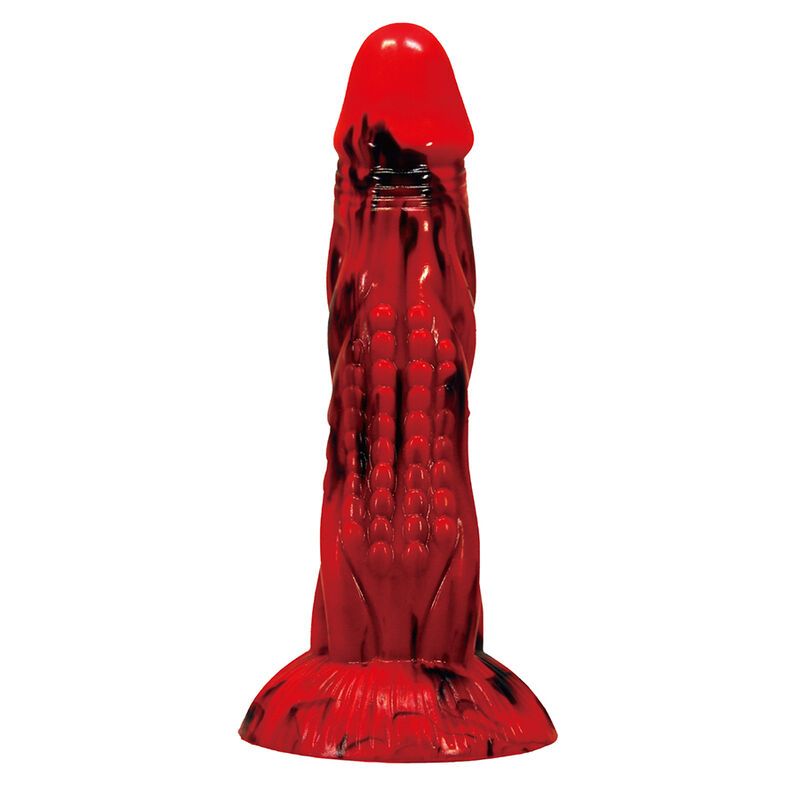 POWER MONSTERS - DILDO FANTASY MINOTAURO CON VENTOSA 21 CM Ø 5 CM ROSSO E NERO POWER MONSTERS