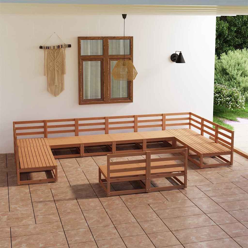 Set Divani da Giardino 12 pz in Legno Massello di Pino vidaXL