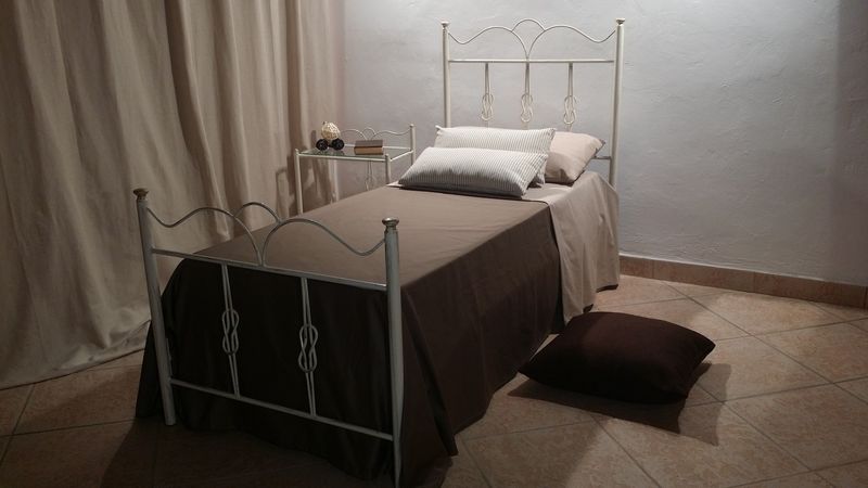 Letto singolo Primula ferro battuto bianco oro Effezeta