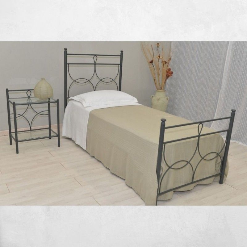 Letto singolo Silene ferro battuto antracite Effezeta