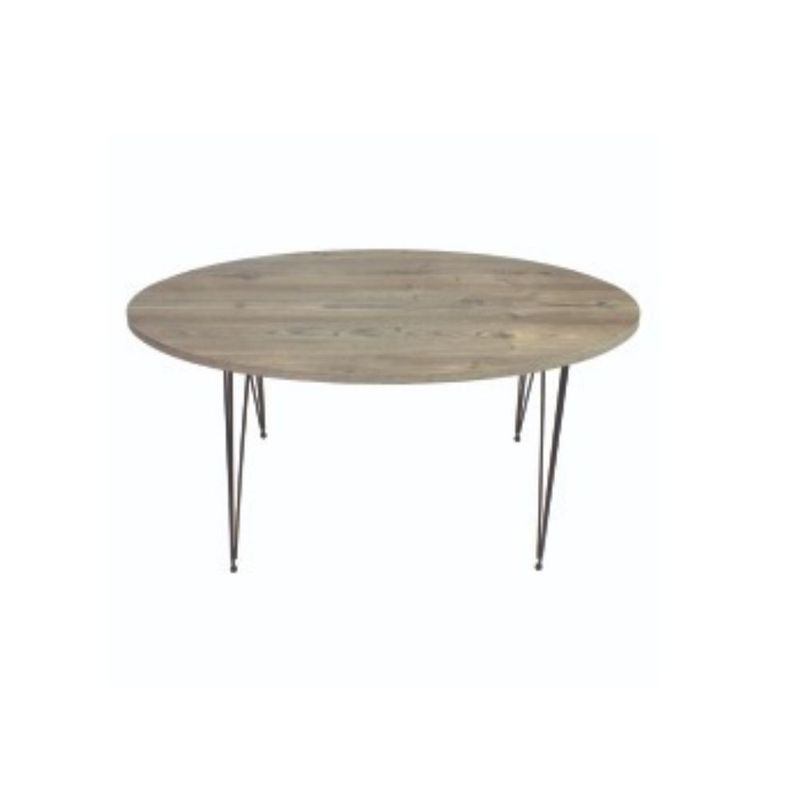 Tavolino ovale da salotto Terek p472 colore grigio pino gambe nere Effezeta