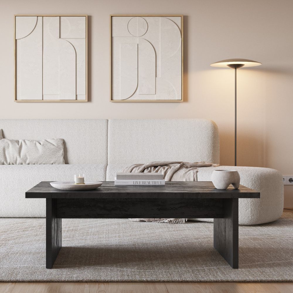 Tavolino rettangolare Loana colore nero 120x70x40 cm. Effezeta