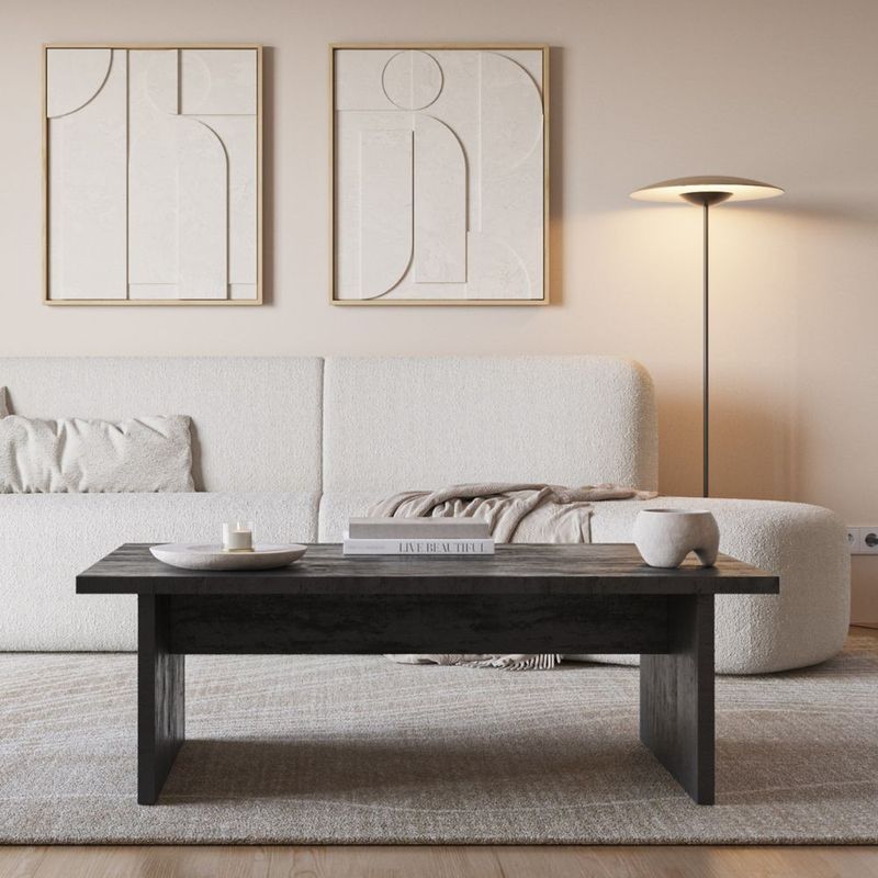Tavolino rettangolare Loana colore nero 120x70x40 cm. Effezeta