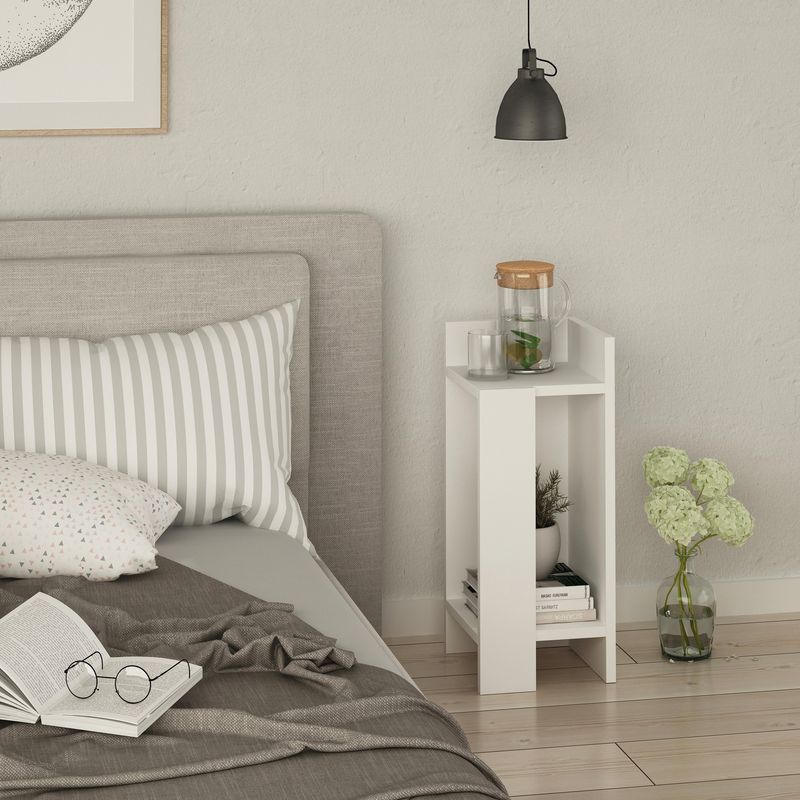Tavolino comodino di design Elos colore bianco 27x25x60h destro Effezeta