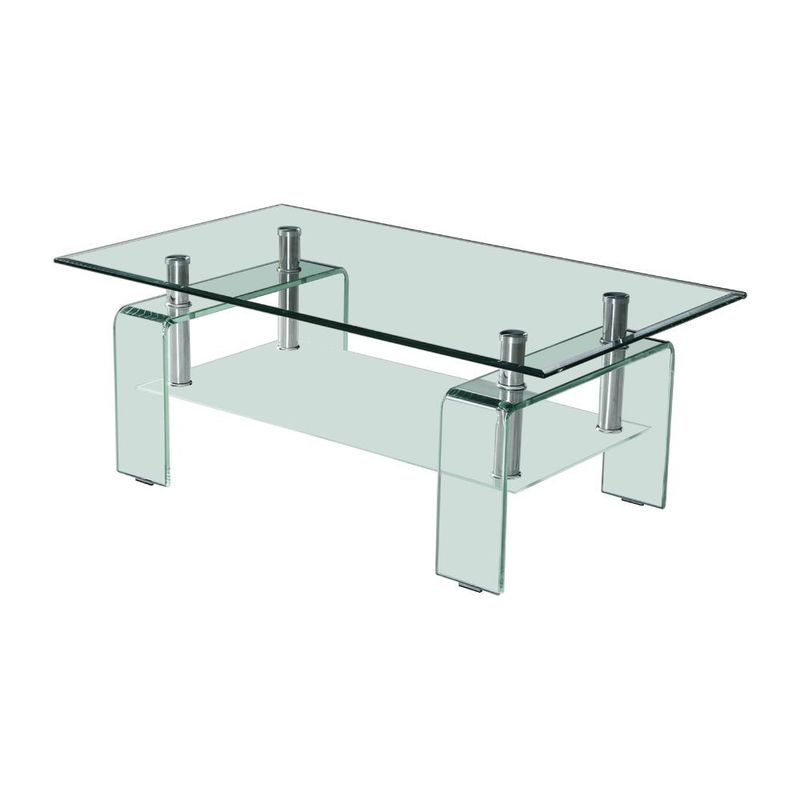 Tavolino Crystal in vetro temperato 100x60x39 cm. Effezeta