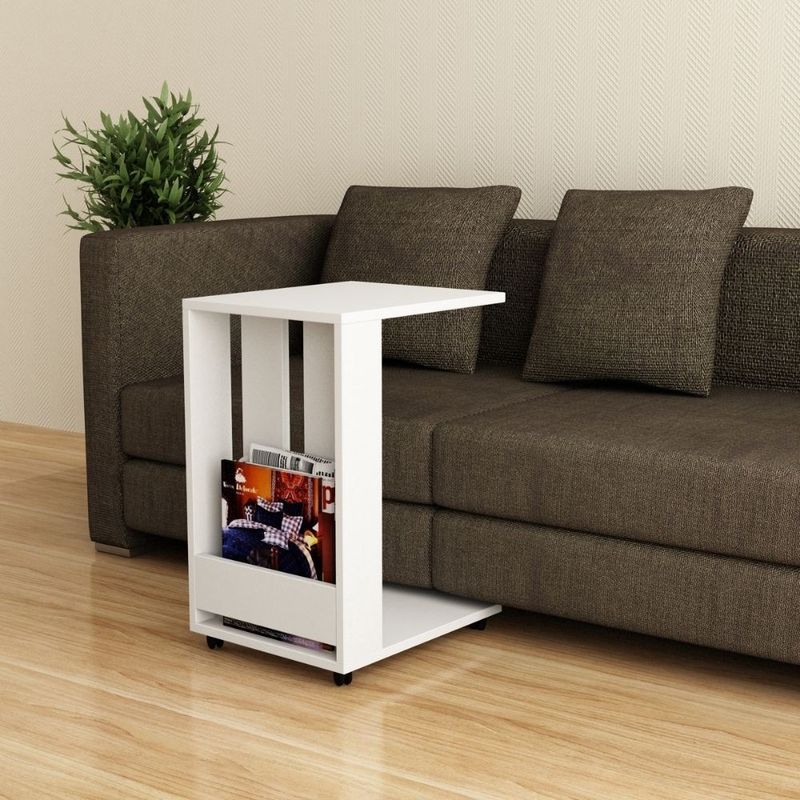 Tavolino da divano Edi porta pc e riviste bianco Effezeta