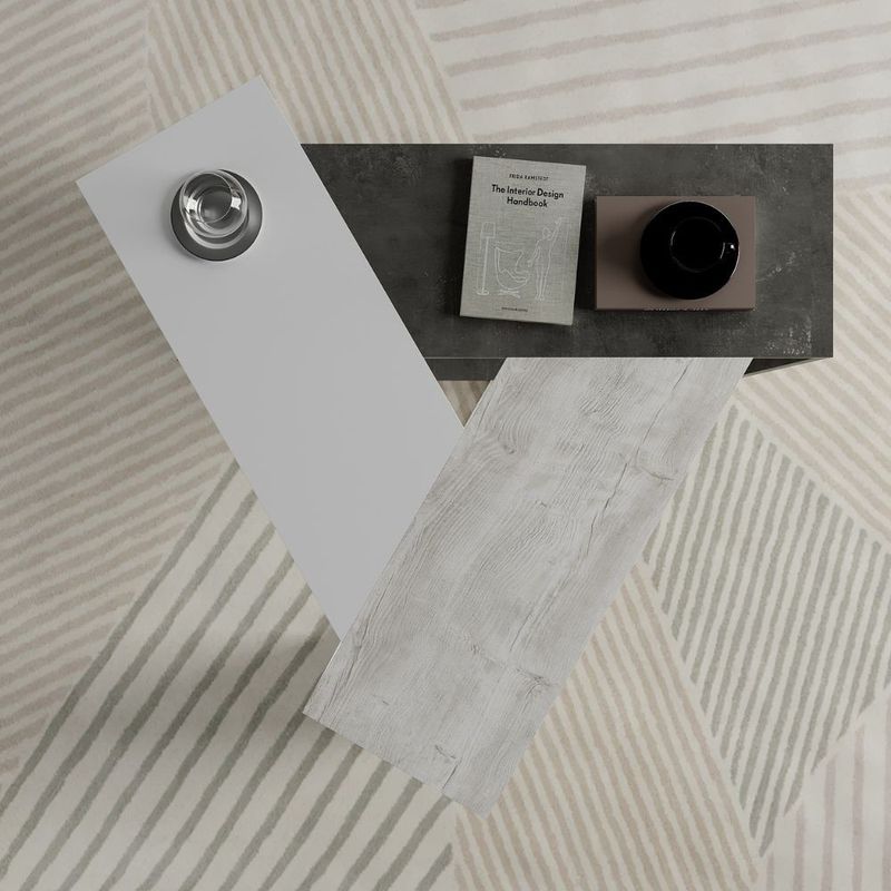 Tavolino da salotto Trio colore cemento bianco Effezeta