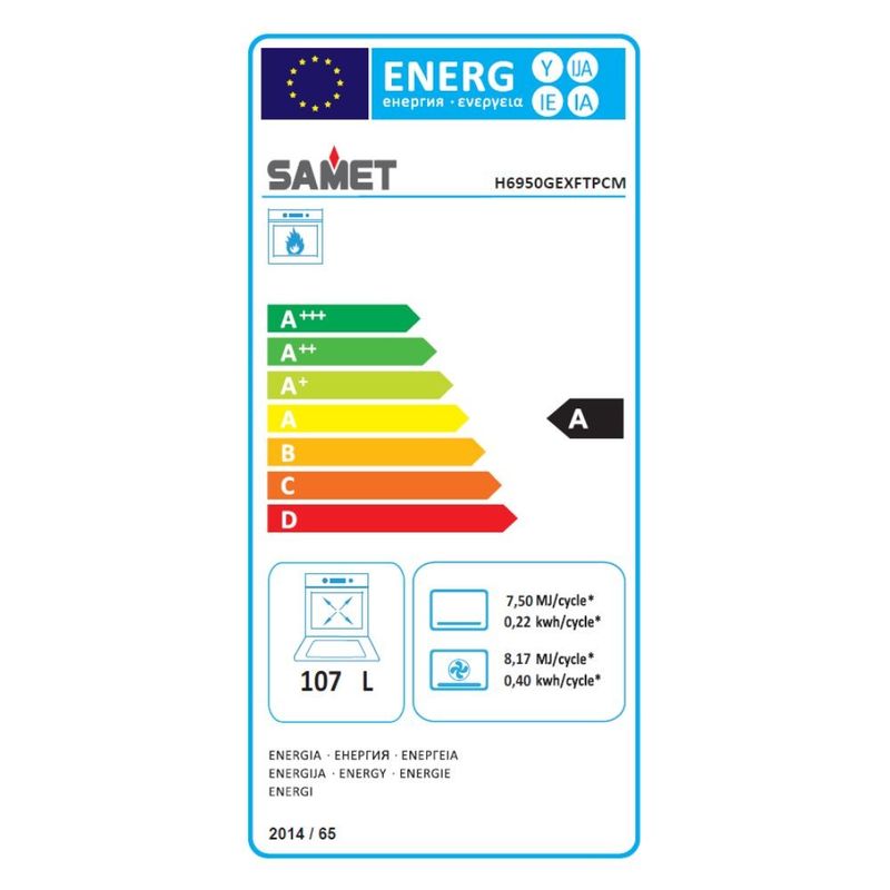 Cucina Stromboli 90x60 cm con forno a gas e grill elettrico colore nero classe A Samet Effezeta