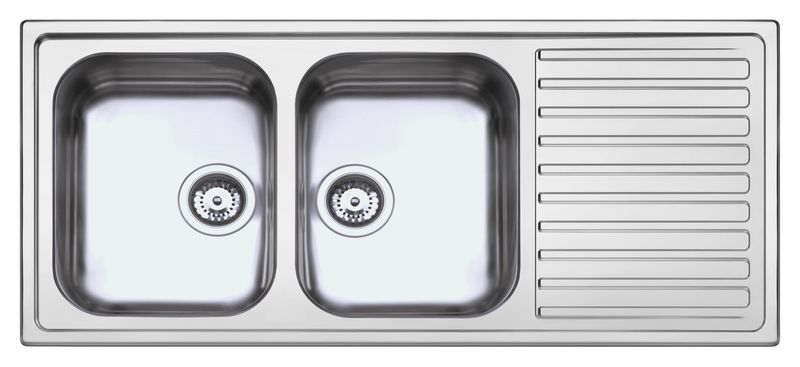 Lavello SAXT333A 2 vasche 116x50 cm gocciolatoio destro Effezeta Lavello SAXT333A 2 vasche 116x50 cm gocciolatoio destro Effezeta