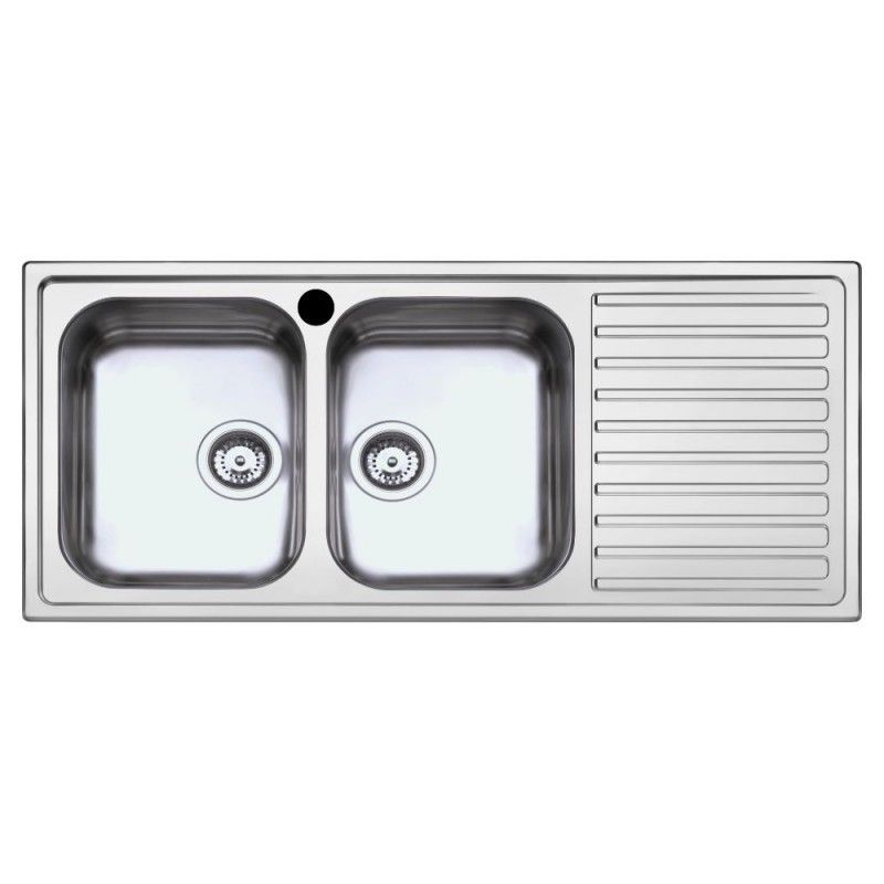 Lavello SAXT333A 116x50 cm 2 vasche gocciolatoio sinistro Effezeta Lavello SAXT333A 116x50 cm 2 vasche gocciolatoio sinistro Effezeta