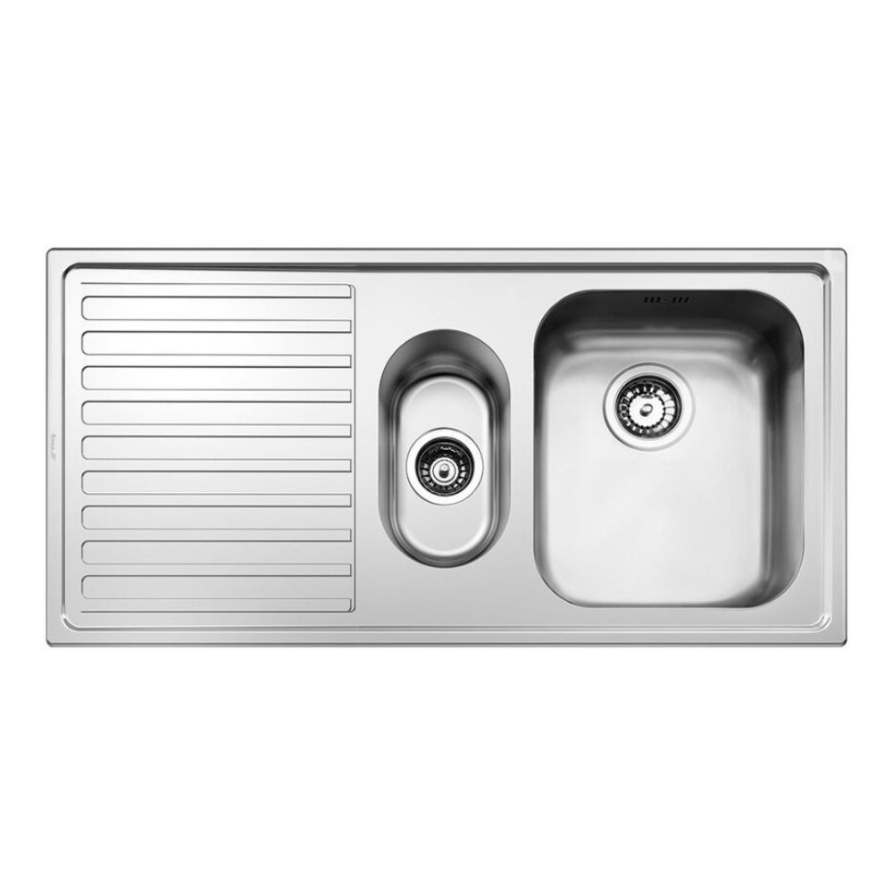 Lavello Smeg LL102S2 semifilo 100x50 cm 1+1/2 vasca con gocciolatoio sinistro inox Effezeta