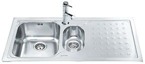 Lavello Smeg LV100D3 1 vasca + 1/2 con gocciolatoio destro 100x50 cm inox Effezeta Lavello Smeg LV100D3 1 vasca + 1/2 con gocciolatoio destro 100x50 cm inox Effezeta