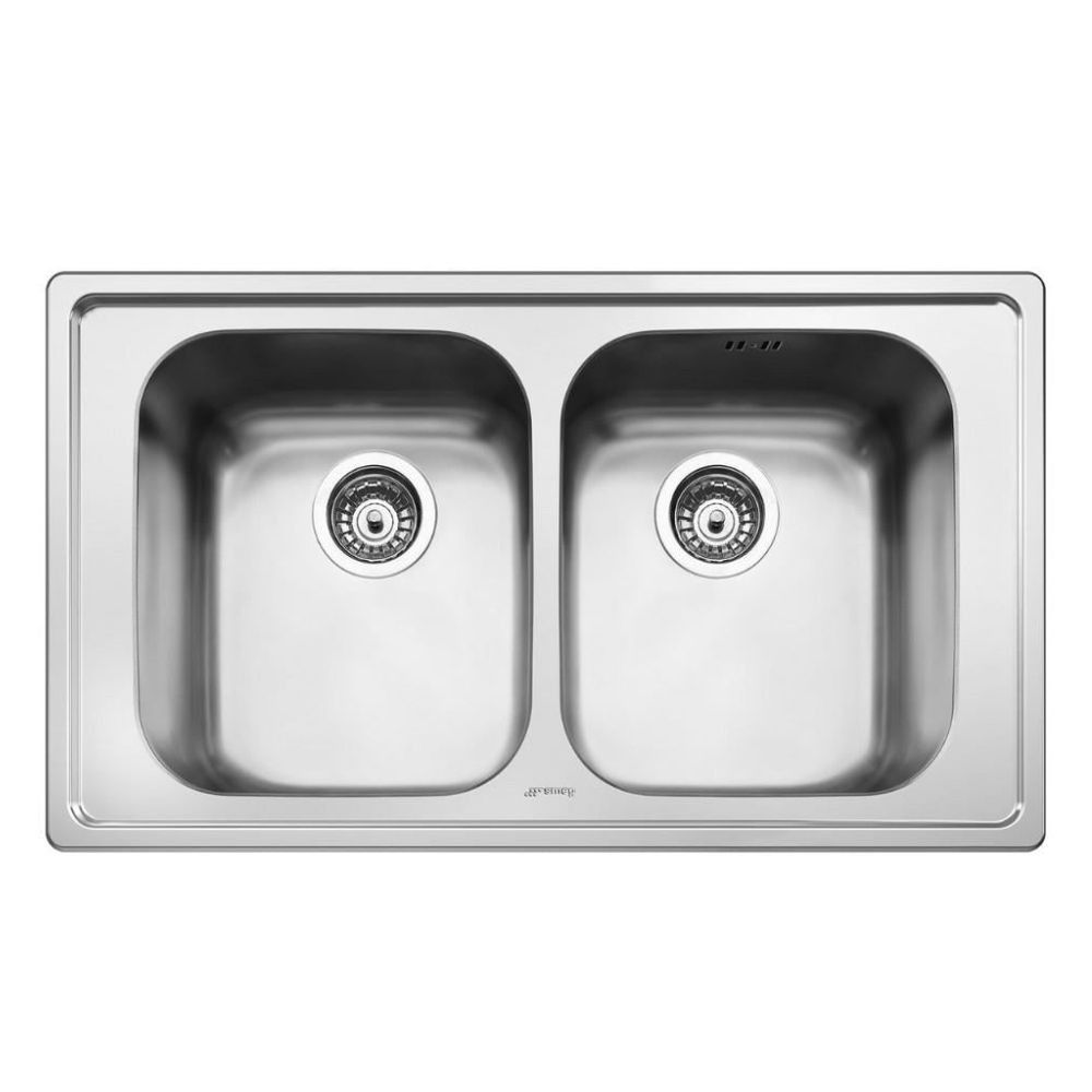 Lavello Smeg LP8622 inox 2 vasche 86x50 cm Effezeta