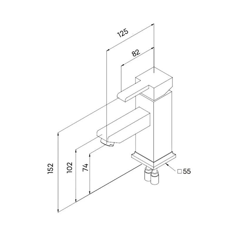 Miscelatore bagno Quadra lavabo cromato Effezeta