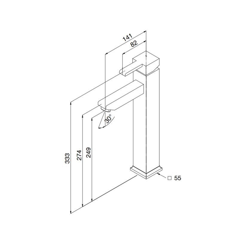 Miscelatore bagno Quadra lavabo alto cromato Effezeta
